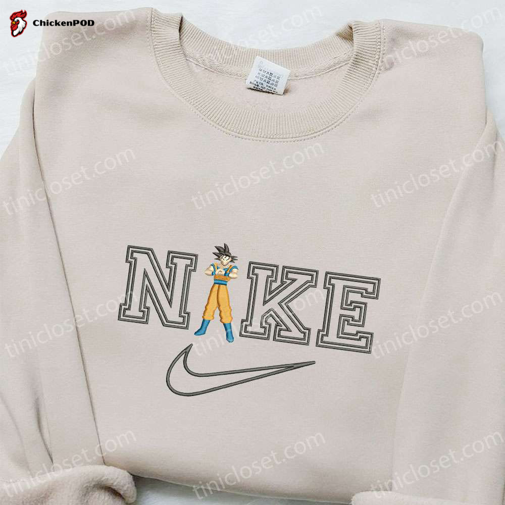 Goku x Swoosh Embroidered Sweatshirt: Nike Inspired Hoodie Best Birthday Gift Ideas