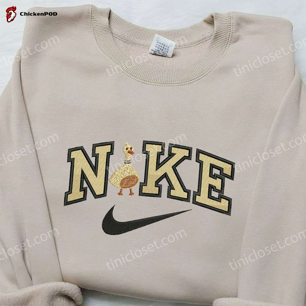 Gold Duck x Nike Embroidered Shirt: Animal-inspired Custom Nike Shirt for a Unique Style