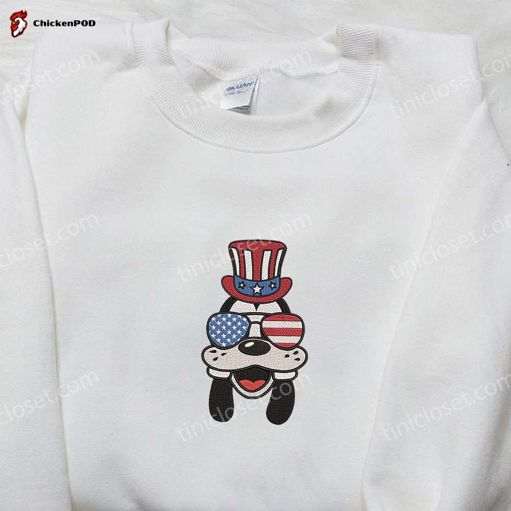 Goofy with American Glasses Embroidered Shirt – Disney s Best Patriotic Shirts