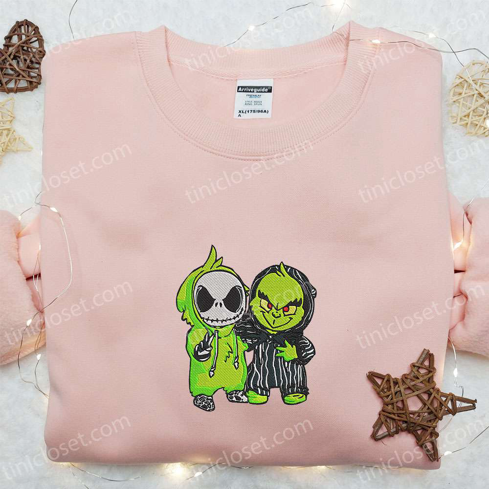 Grinch & Jack Skellington Masquerade Shirt: Cool Halloween Shirts Best Gifts for Halloween Lovers