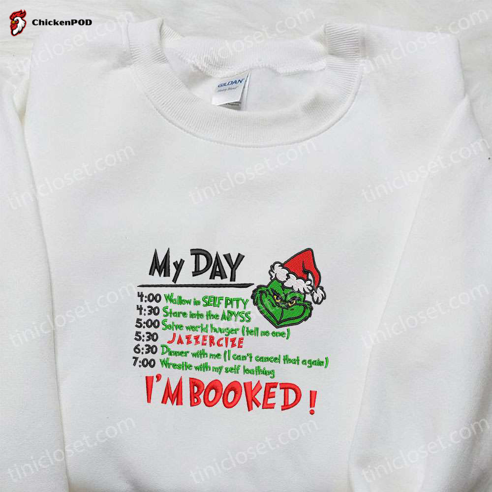 Grinch Embroidered Shirt & Hoodie: Best Christmas Gifts for Family