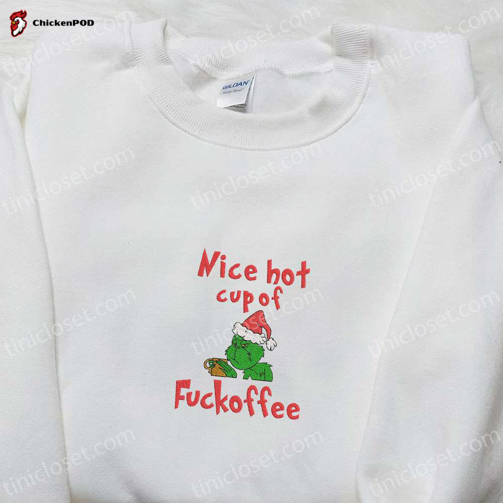 Grinch Embroidered Shirt & Hoodie: Best Christmas Gifts for Family