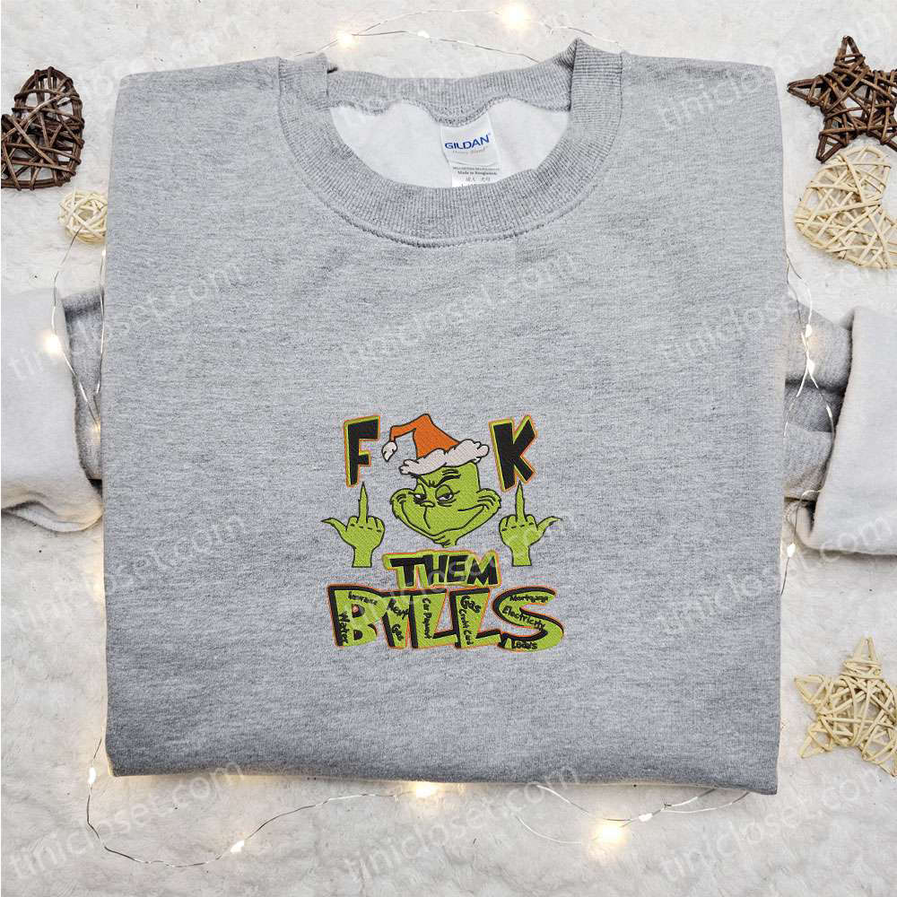 Grinch Them Bills x Nike Christmas Embroidered Sweatshirt – Movie Shirt & Best Gift Ideas