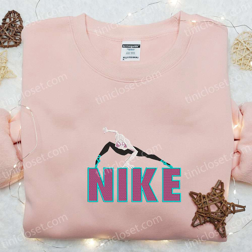 Marvel Comic Embroidered Shirt Gwen Stacy x Nike Cartoon Sweatshirt Nike Inspired Limited Edition