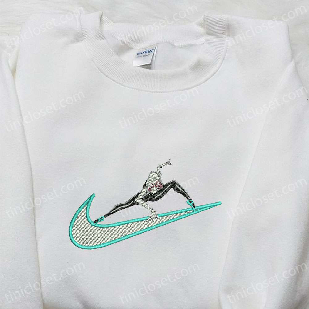 Marvel Comics Embroidered Hoodie & Gwen x Swoosh Movie Shirt – Custom Nike T-shirt