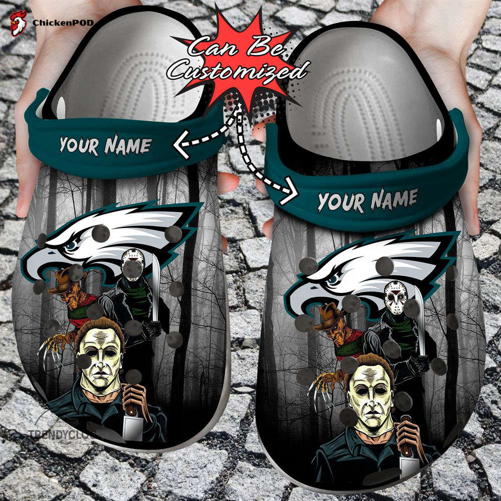 Halloween Crocs-Slippers – Personalized NY Giants Horror Movie Clog Shoes