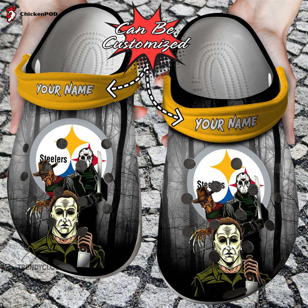 Halloween Crocs-Slippers – Personalized NE Patriots Horror Movie Clog Shoes