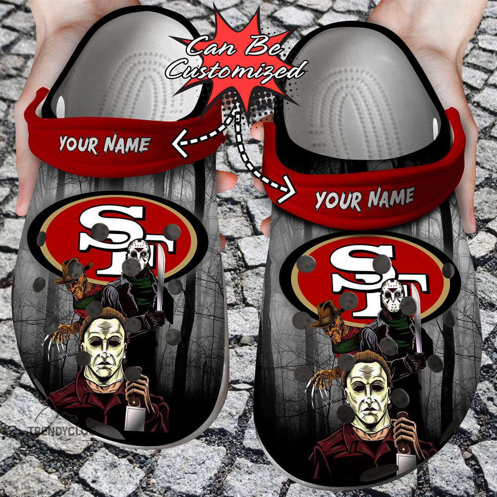 Halloween Crocs-Slippers – Personalized SF 49ers Horror Movie Clog Shoes