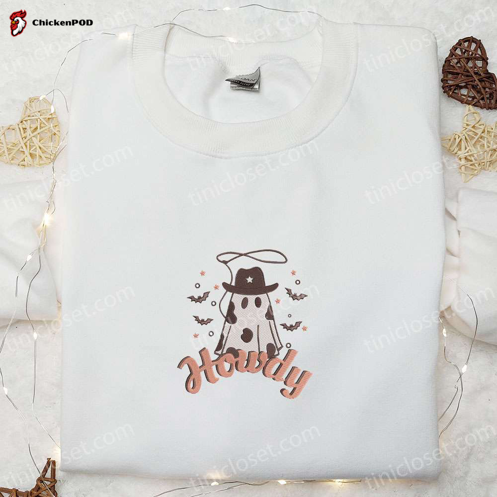 Halloween Howdy Cowboy Ghost Shirt & Funny Sweatshirt – Perfect Gifts for Halloween Lovers