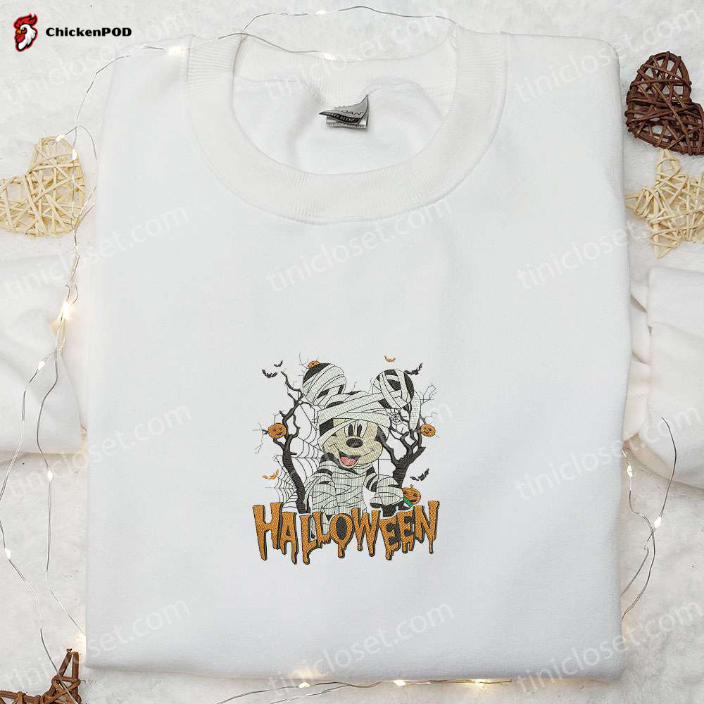 Halloween Mickey Minnie Mummy Shirt: Disney Embroidered Gift for Family