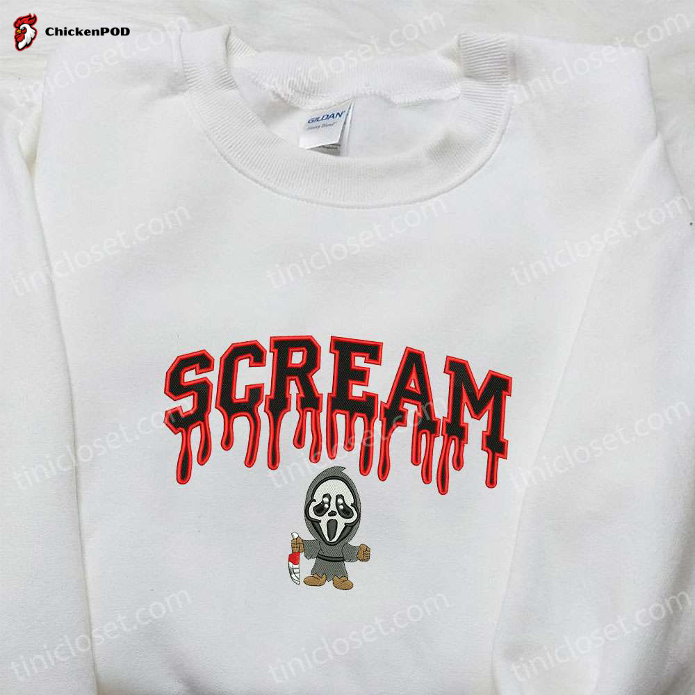 Spooky Halloween Embroidered Shirt Hoodie & T-Shirt – No You Hang Up Ghost Design Funny & Scary Halloween Clothing