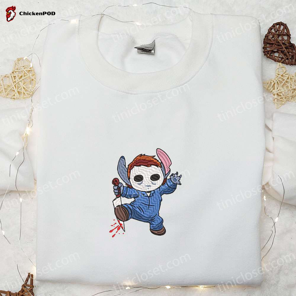 Spook-tacular Halloween Stitch Cosplay Embroidered Sweatshirt Shirt & Tee – Disney Inspired Fun!