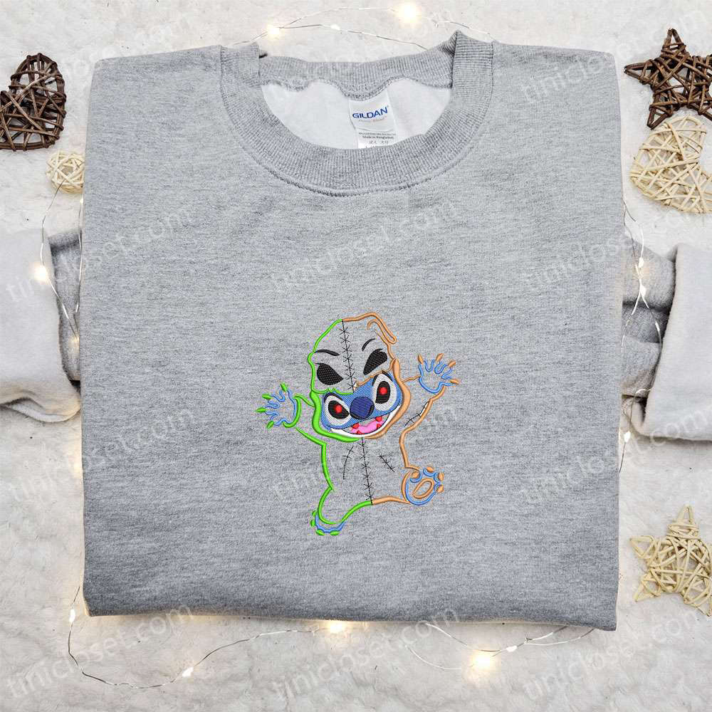 Spooky Halloween Stitch Oogie Boogie Embroidered Shirt – Disney Cute & Fun!