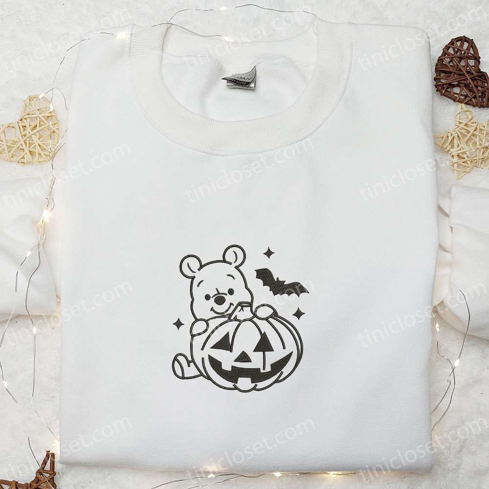 Spooktacular Halloween Winnie Pooh Embroidered Shirt: Disney s Adorable & Festive Halloween Shirt