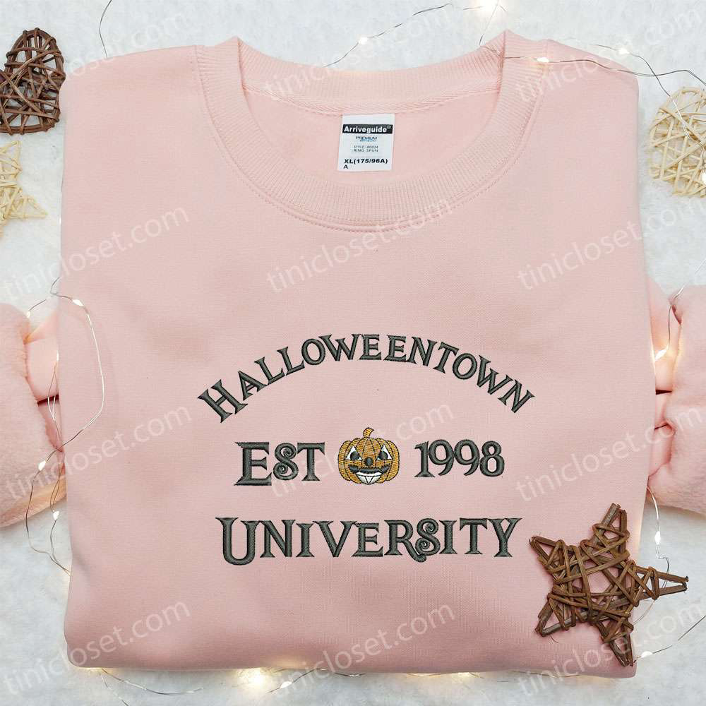 Halloweentown Pumpkin Est 1998 Embroidered Shirt: Vintage Halloween Gift for Halloween Lovers