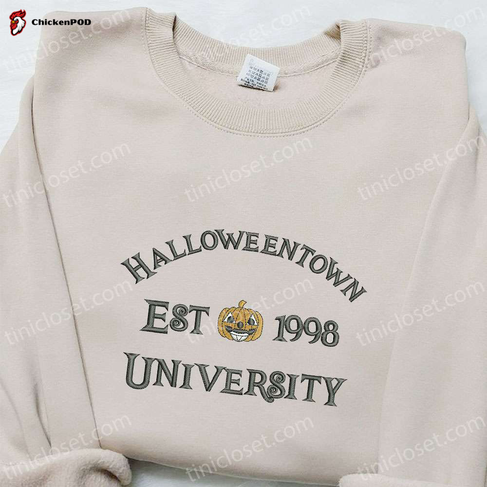 Halloweentown Pumpkin Est 1998 Embroidered Shirt: Vintage Halloween Gift for Halloween Lovers