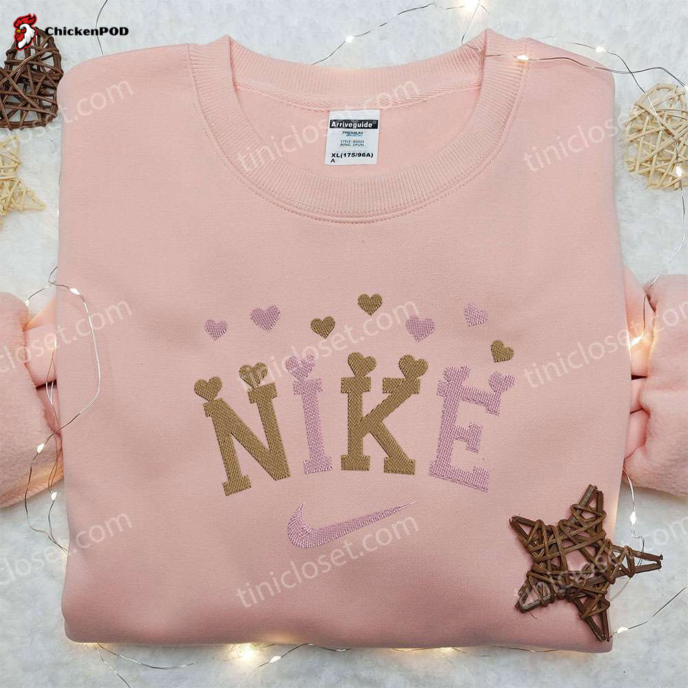 Hello Kitty Christmas Reindeer x Nike Embroidered Shirt – Festive Nike Inspired Sweatshirt Perfect Christmas Gift for Family