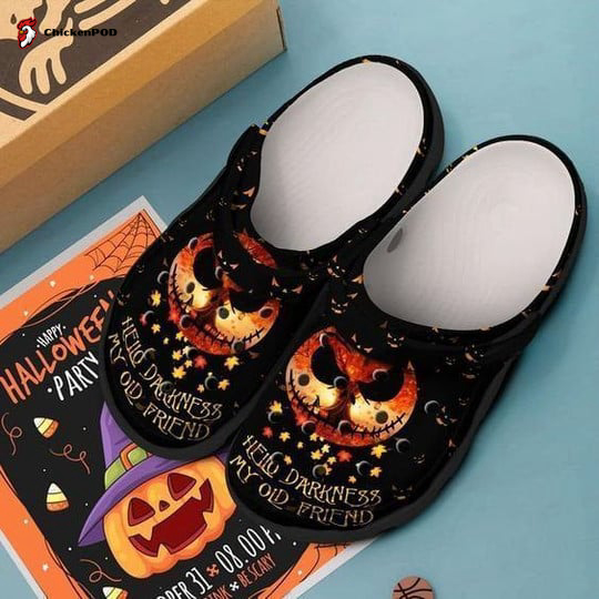 Hello Darkness My Old Friend Jack Skellington Crocs-Slippers Classic Clogs Shoes