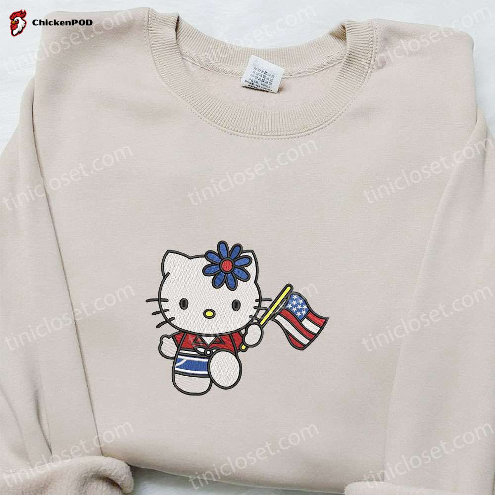 Adorable Hello Kitty and Narwhal Embroidered Shirt – Unleash Your Inner Cuteness!