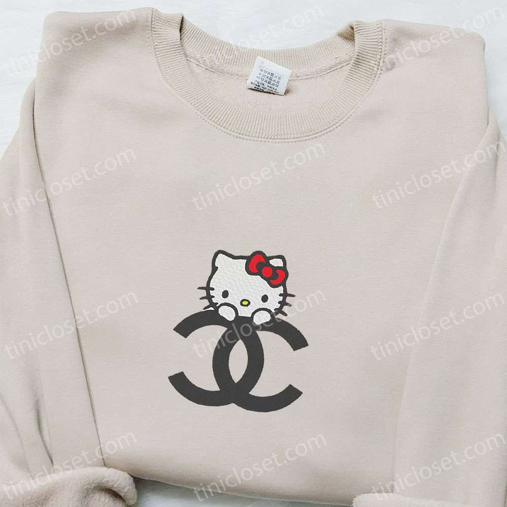 Adorable Hello Kitty Logo Shirt: Embroidered Authentic Brand Merchandise