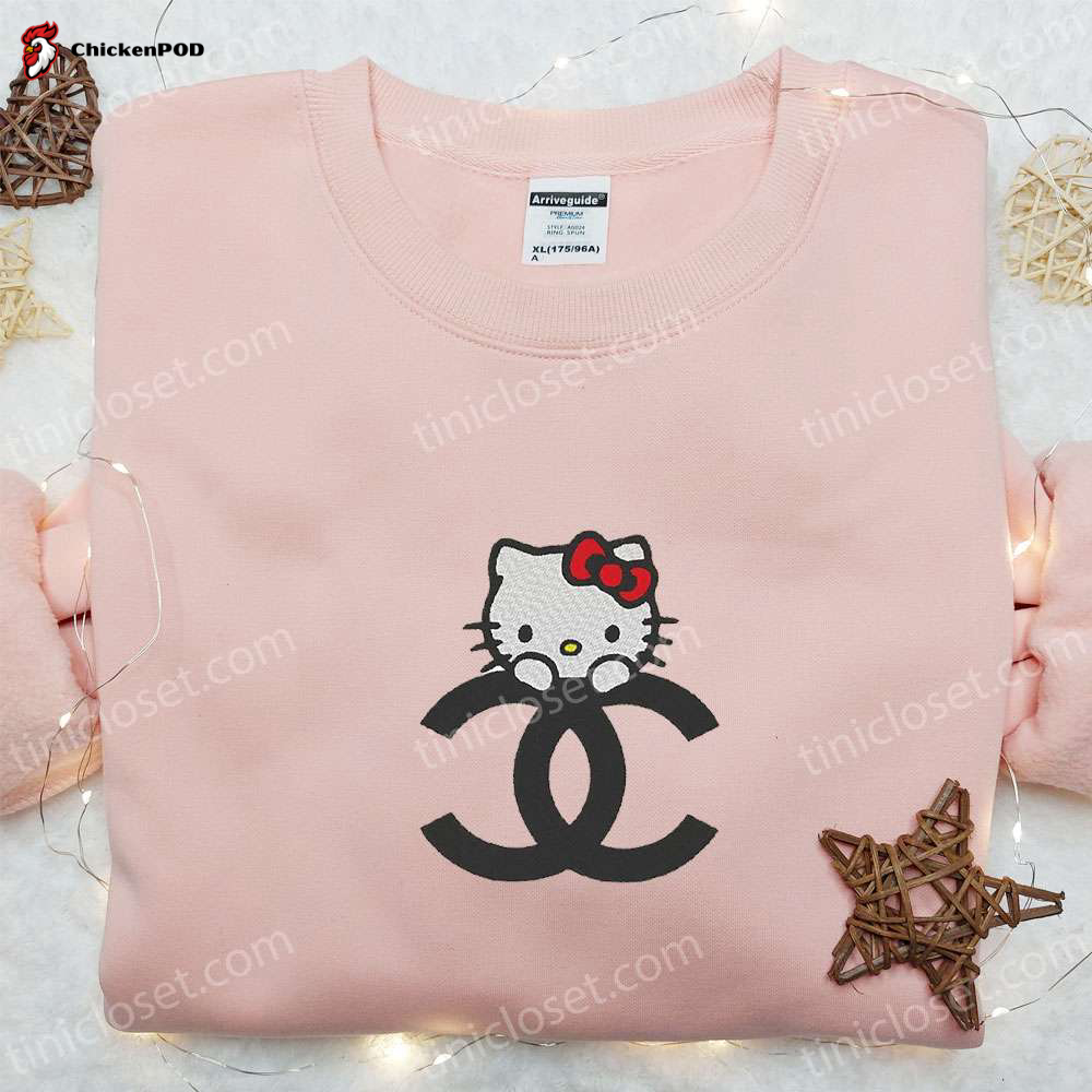 Adorable Hello Kitty Logo Shirt: Embroidered Authentic Brand Merchandise