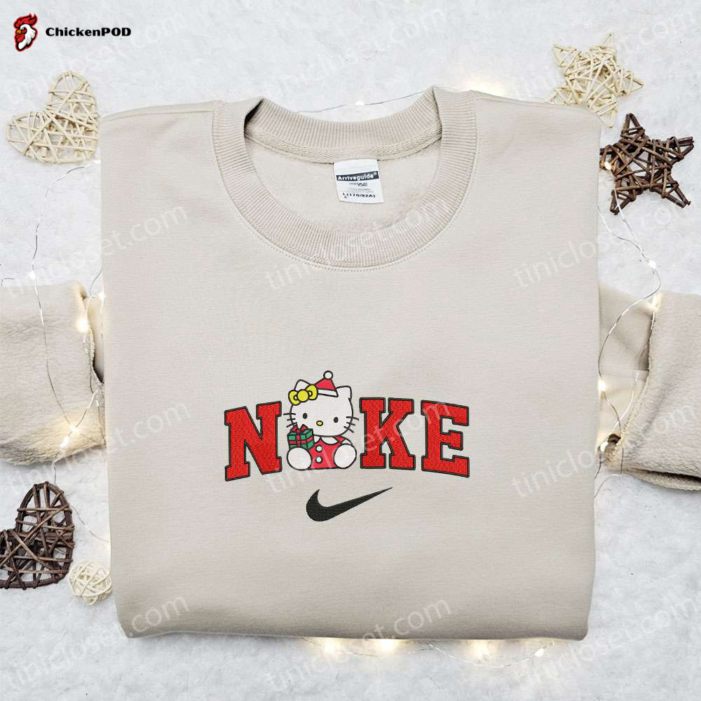 Hello Kitty x Nike Christmas Embroidered Sweatshirt: Festive Merry Christmas Shirt Perfect Gift Ideas