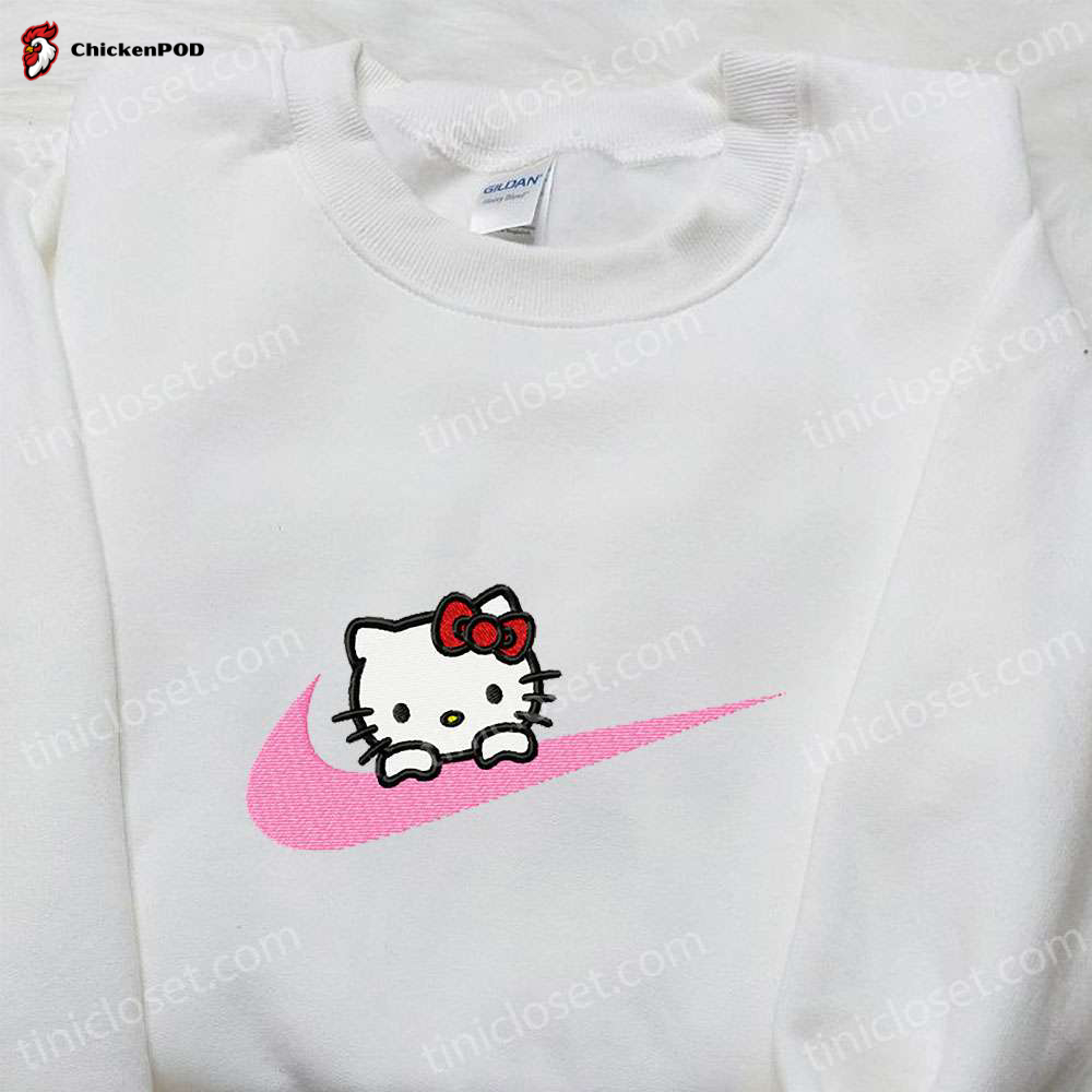 Keroppi Flower x Nike Embroidered Sweatshirt – Cartoon & Nike Inspired Shirt