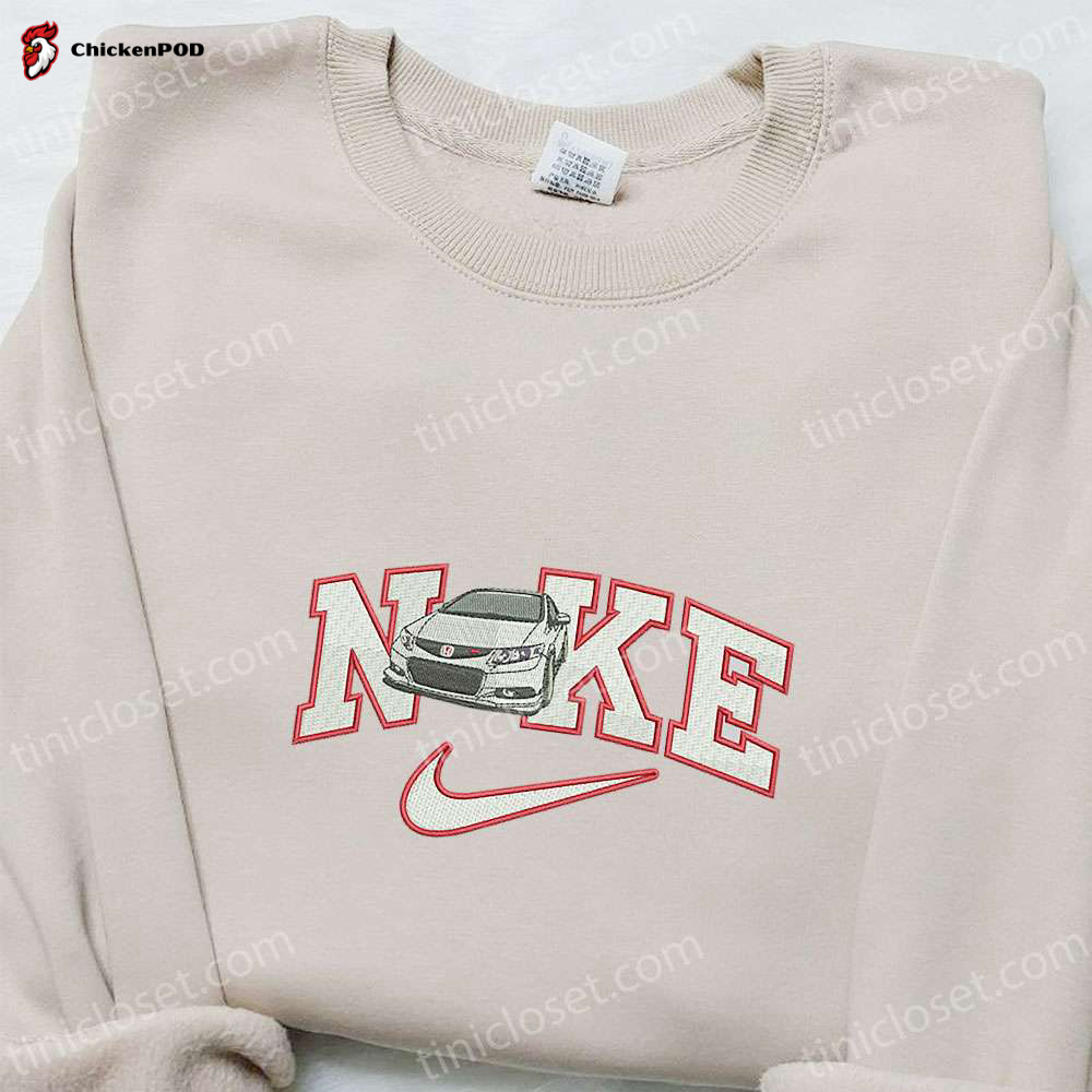 Honda Car x Nike Embroidered Shirt Transportations Shirt & Nike Inspired Hoodie – Stylish & Unique Apparel