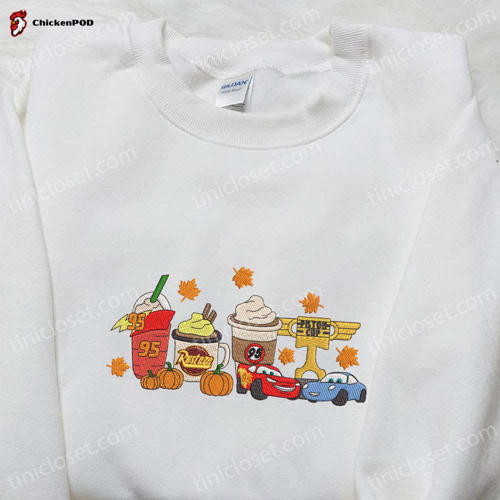 Halloween Embroidered Shirt: Horror Latte Coffee Cars Design – Funny & Best Gifts for Family