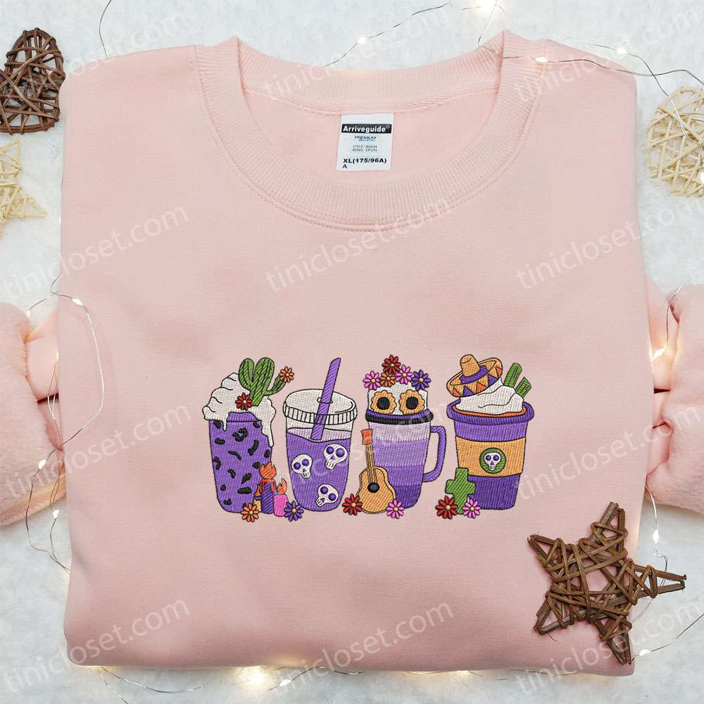 Spooky Horror Latte Coffee & Funny Halloween Embroidered Shirt – Best Halloween Gifts for Family