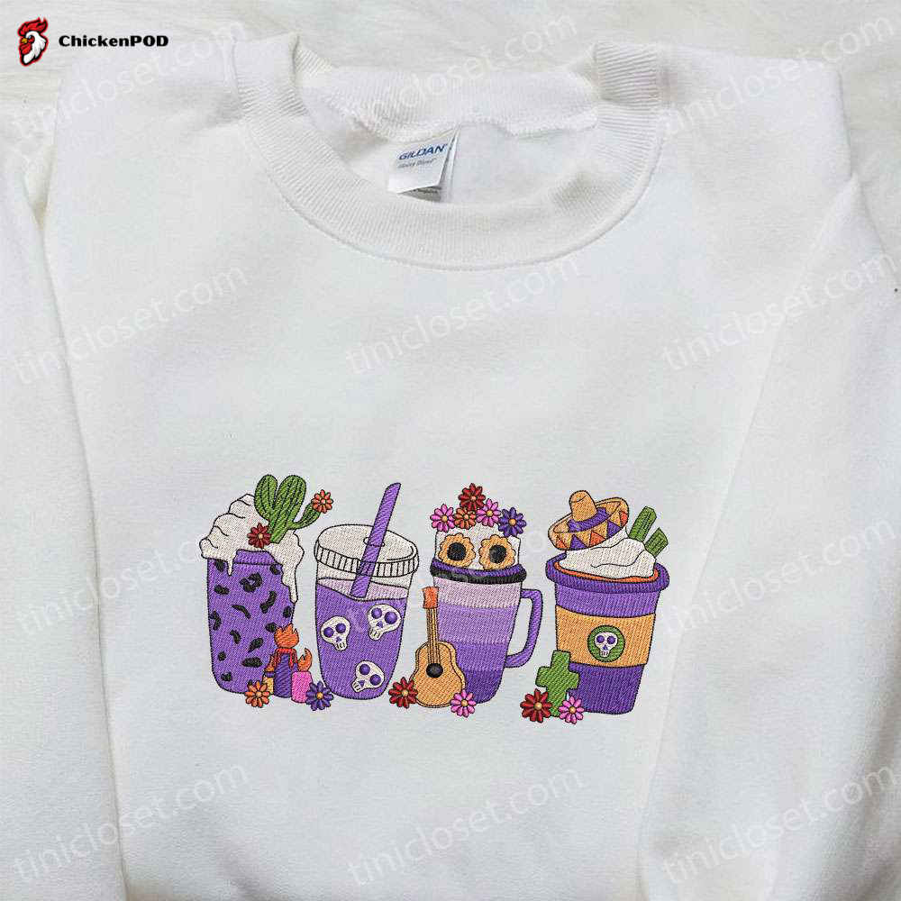 Spooky Horror Latte Coffee & Funny Halloween Embroidered Shirt – Best Halloween Gifts for Family