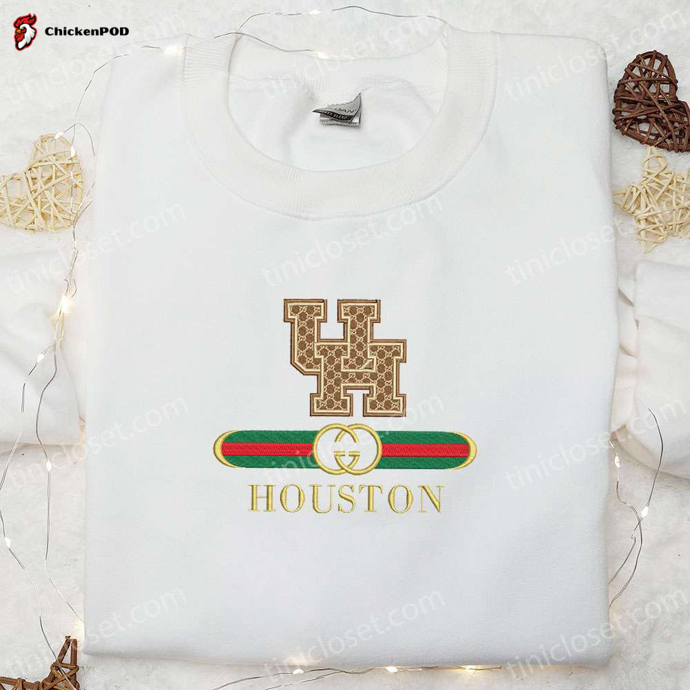 Houston Cougars x Gucci Embroidered Shirt and NCAA Sports Hoodie: The Ultimate Gift Idea!