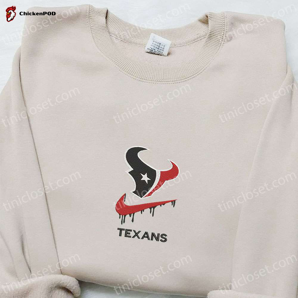 Houston Texans x Nike Swoosh Drip Embroidered Shirt & NFL Sports Hoodie – Best Gift Ideas