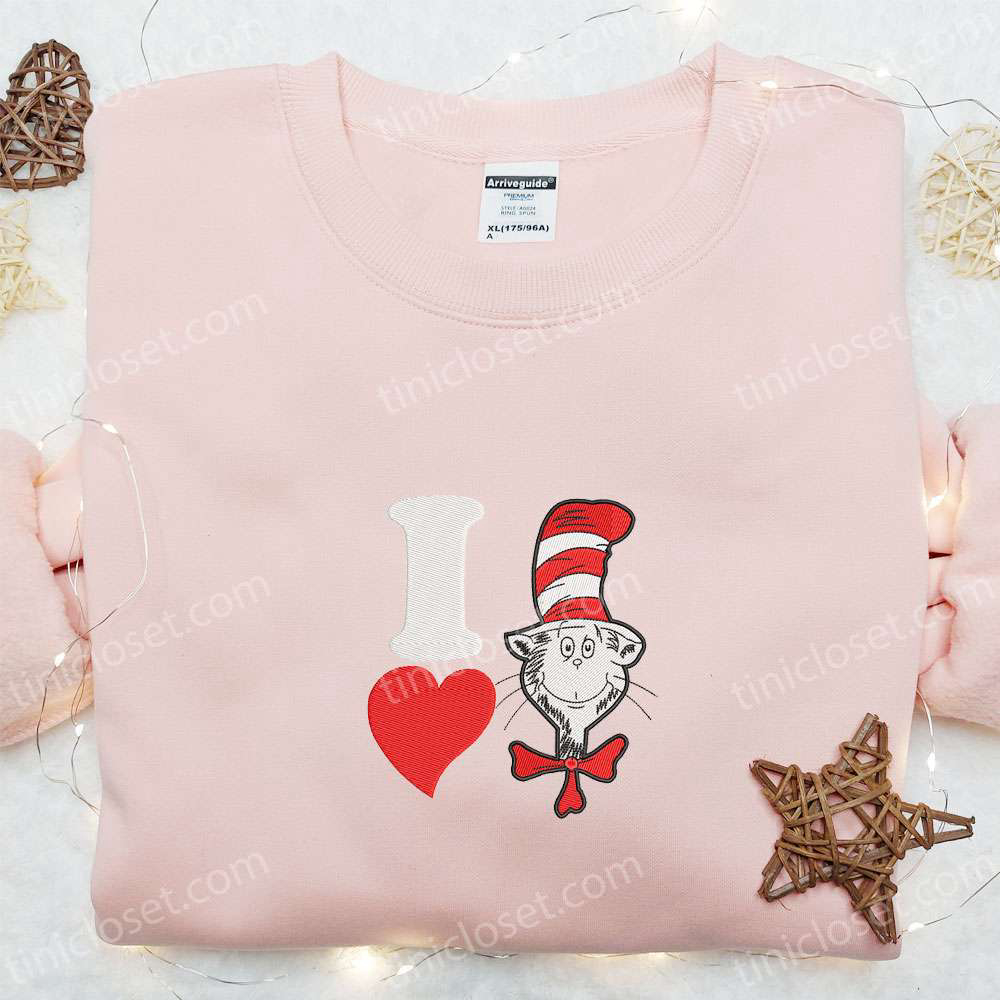 I Love Seuss Embroidered Shirt & Cartoon Hoodie: Perfect Gifts for Girls