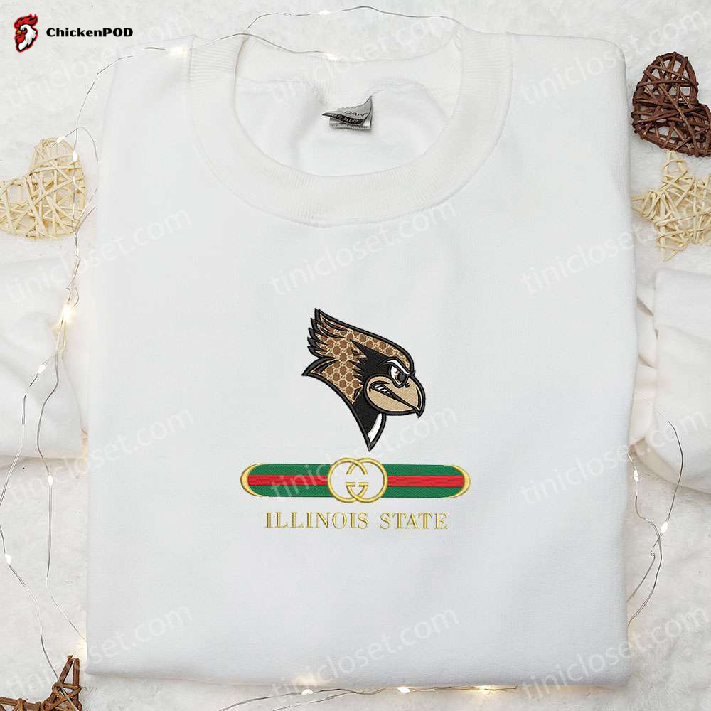 Illinois State Redbirds x Gucci Embroidered Shirt & NCAA Sports Hoodie: Perfect Gift Idea