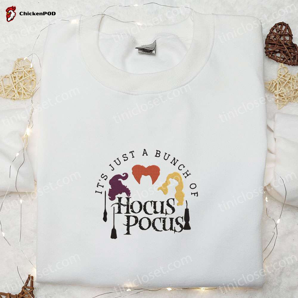 Hocus Pocus Embroidered Shirt: Best Halloween Gift for Family – Spooktacular Halloween Embroidered Shirt