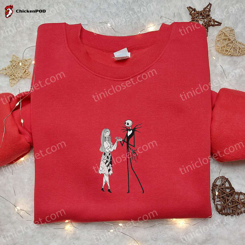 Perfect Couples Gift: Jack and Sally Love Embroidered Shirt & Nightmare Before Christmas Movie Hoodie – Top Ideas!