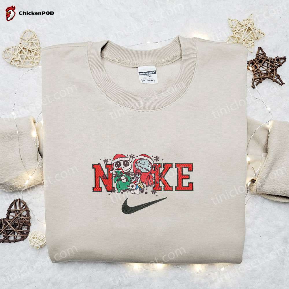 Disney Characters x Nike Christmas Sweatshirt – Perfect Christmas Gift Embroidered James P Sullivan and Mike Wazowski Shirt