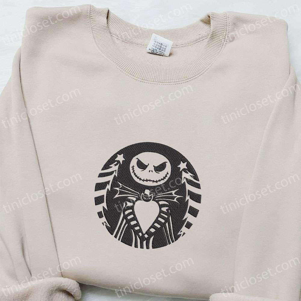 Spooky Style: Jack Skellington Embroidered Sweatshirt & Shirt – Top Halloween Gift Ideas