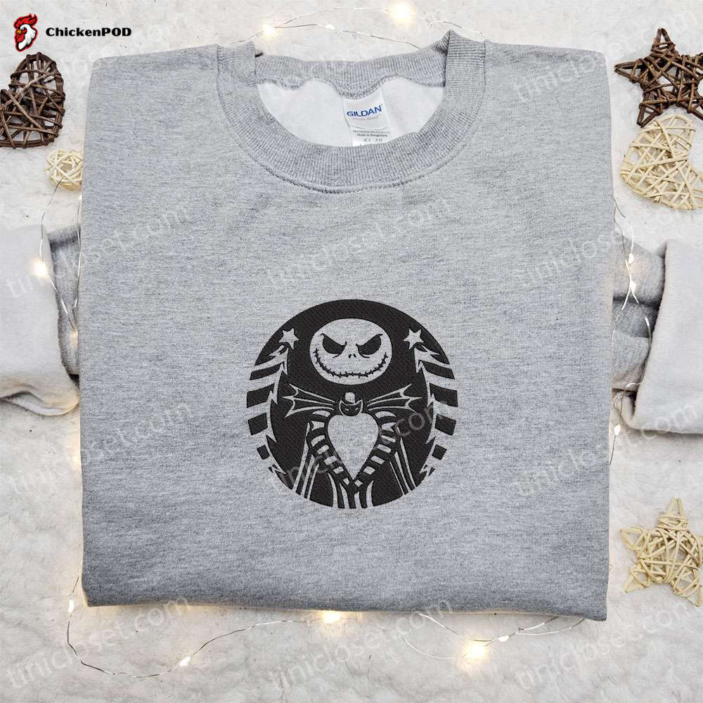 Jack and Sally Nightmare Before Christmas Sweatshirt: Best Halloween Gift Embroidered Shirt