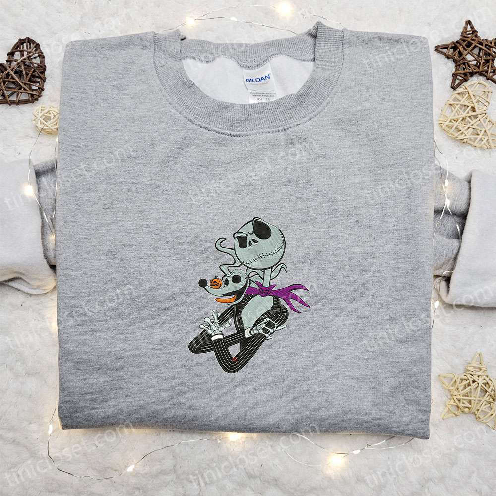 Jack Skellington Embroidered Sweatshirt: Nightmare Before Christmas Hoodie Perfect Halloween Gift