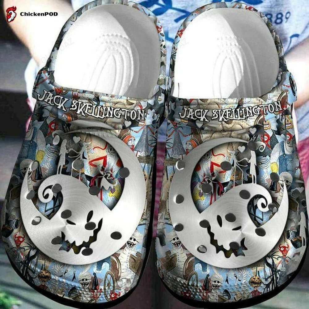 Jack Skellington Horror Moon Crocs-Slippers Crocband Clog Comfortable Water Shoes