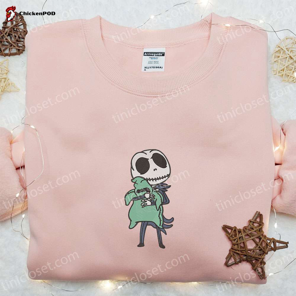 Jack and Sally Embroidered Sweatshirt: The Nightmare Before Christmas Hoodie – Spirit Halloween T-shirt