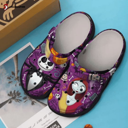 Jack Skellington Sally Crocs-Slippers Classic Clogs Shoes In Purple