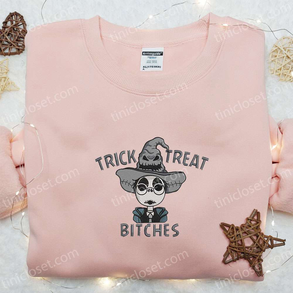 Jack Skellington x Harry Potter Trick Treat Bitches Shirt – Funny & Spirit Halloween Embroidered