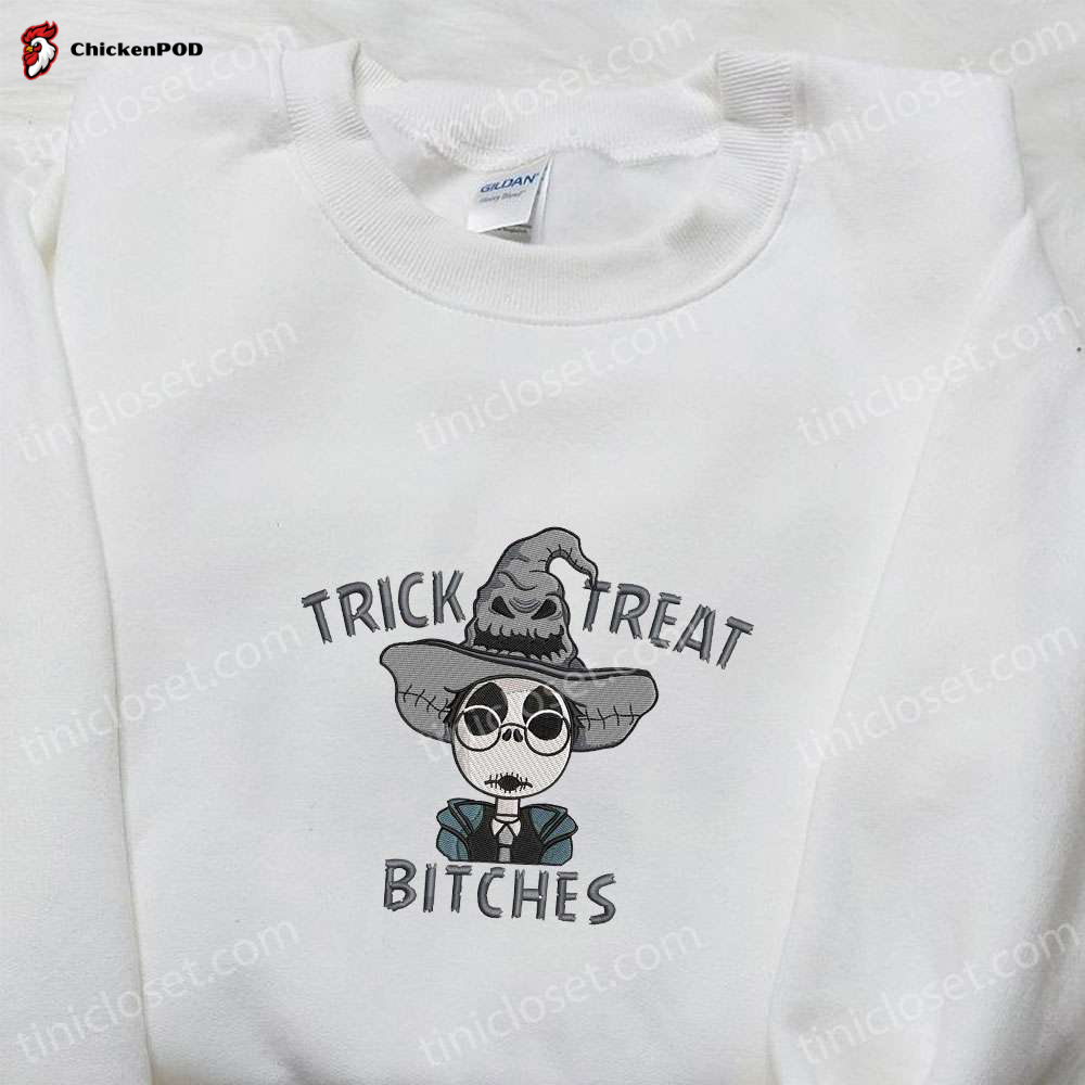 Jack Skellington x Harry Potter Trick Treat Bitches Shirt – Funny & Spirit Halloween Embroidered