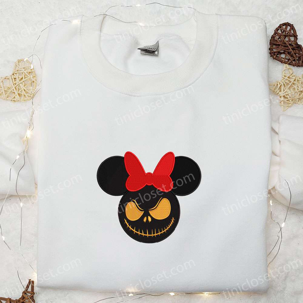 Jack Skellington x Minnie Mouse Embroidered Shirt – Disney Halloween Funny Shirt