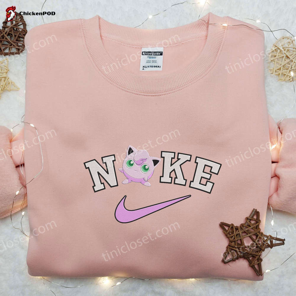 Jigglypuff Nike Embroidered Shirt & Pokemon Sweatshirt Customizable Apparel