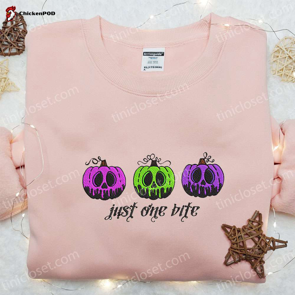 Just One Bite Pumpkins Embroidered Sweatshirt: Halloween Hoodie Best Gift Ideas