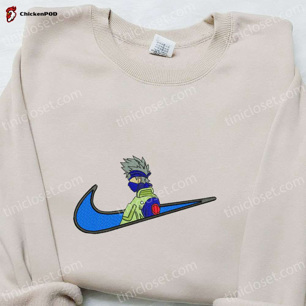 Kakashi Hatake Naruto Anime Shirt: Embroidered Design for Fans